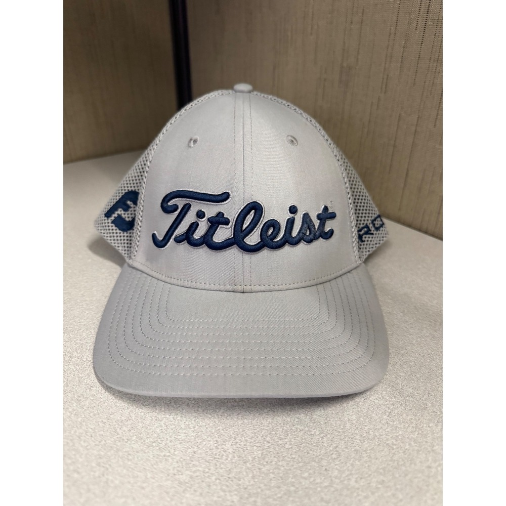 Titleist Mens Gray Mesh Snapback Golf Hat FJ Pro V1 Logo Adjustable Cap